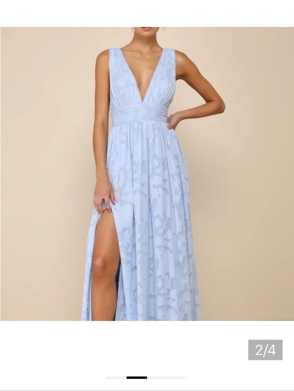 Lulu's Sweet Sophistication Light Blue Burnout Floral Maxi Dress